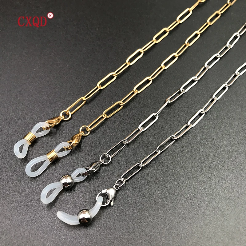 Fashion Stainless Steel Gold Silver Color Eyeglasses Chain For Women Outside Casual Sunglasses Accessory Neck Mask Hanging Rope