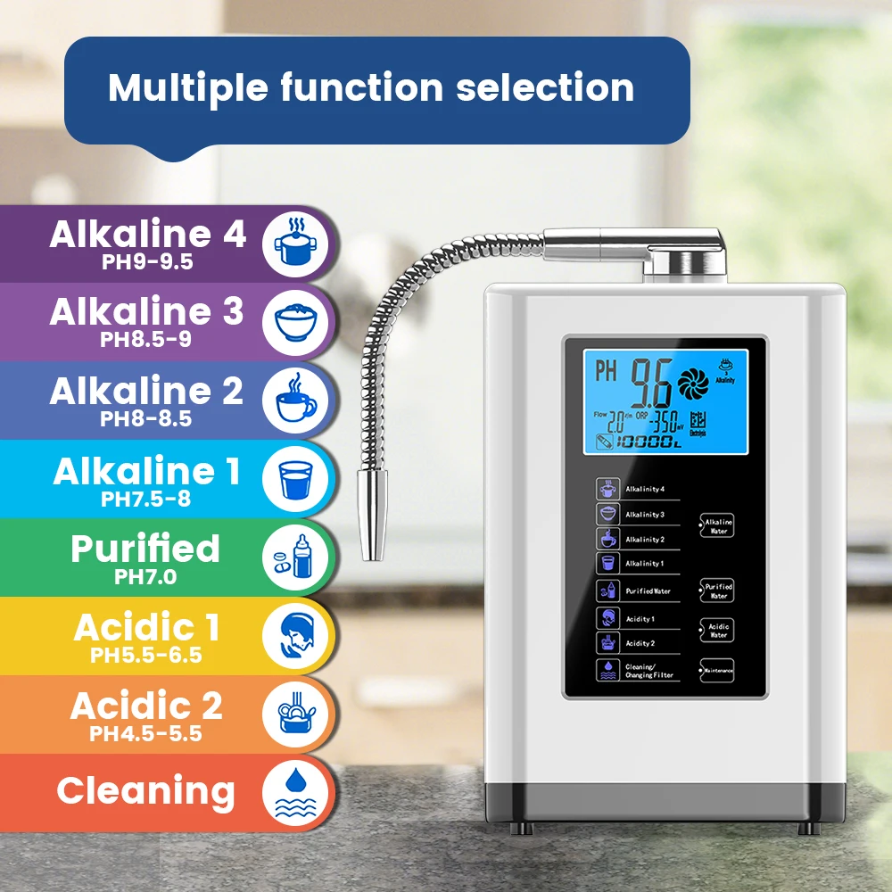 Alkalische Wassermaschine Ionisatoren PH-Wassergerät Alkalischer Wasserspender 5-Platten-Platinenbeschichtung Alkalische Wasserionisatormaschine