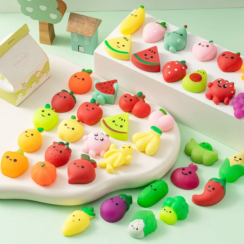 الفاكهة موتشي اسفنجي جميل الخضار السكويشات الإجهاد لعبة سوبر لينة الموز الكرز اليقطين الذرة الفلفل مكافحة الإجهاد ألعاب متململة
