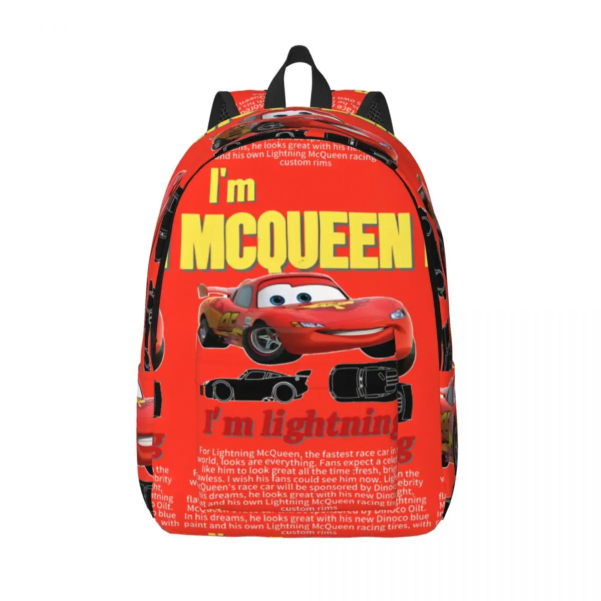 

Lightning McQueen Cars Backpack Casual Backpacks Teen Camping Durable High School Bags Designer Rucksack