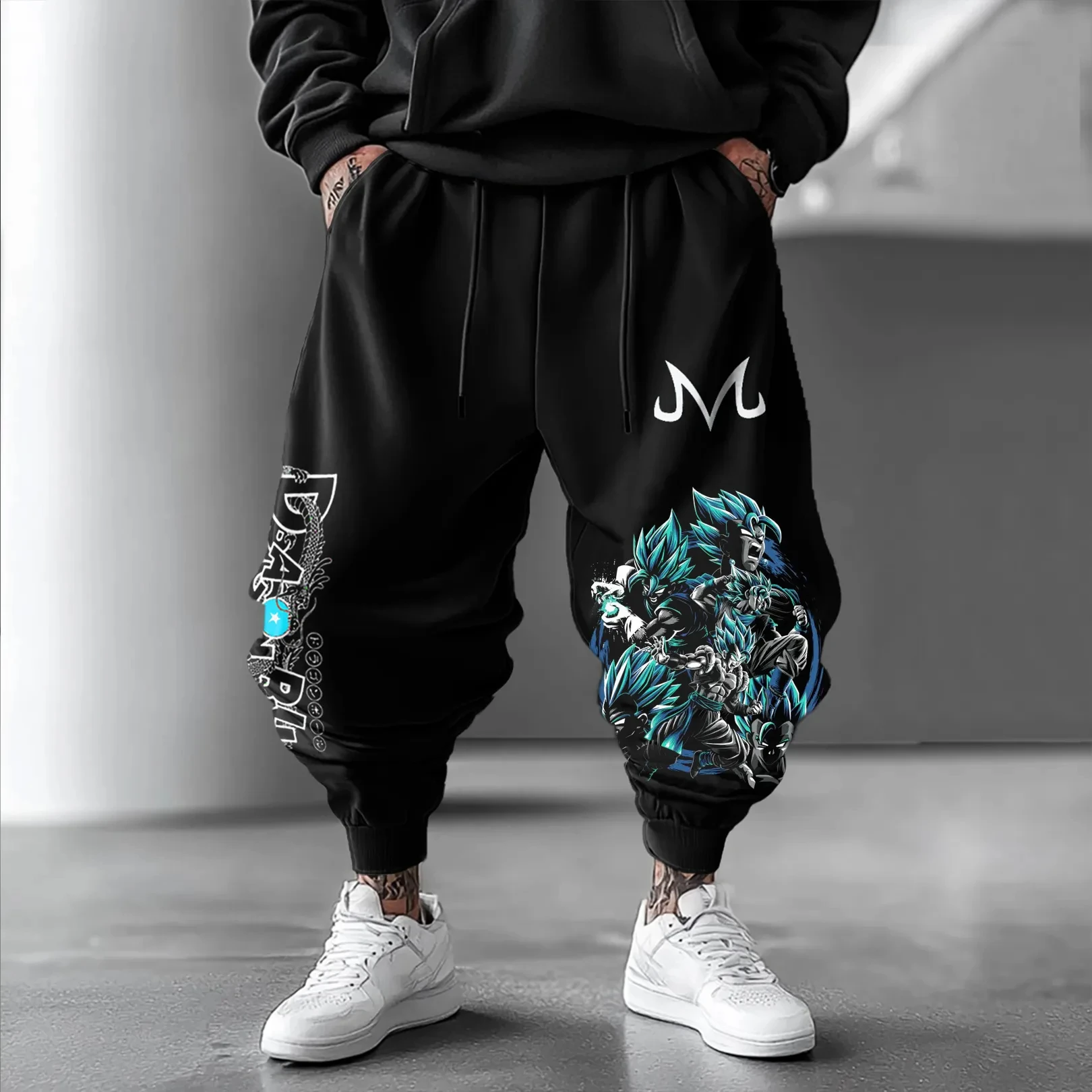 

Dragon Ball Merchandise Collaboration Long Pants Men's Super Saiyan Goku Casual Pants Autumn and Winter Thin Fleece Sweatpants