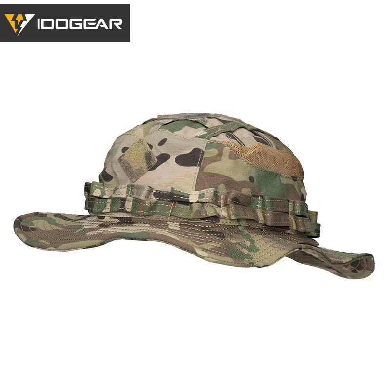 IDOGEAR التكتيكية Boonie قبعة الغابة قبعات للحماية من الشمس قابل للتعديل تنفس واسعة حافة قبعة لصيد الأسماك 3623
