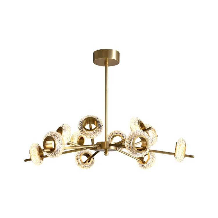 

Nordic Luxury Chandelier Living Room Lamp New Copper Dining Room Bedroom