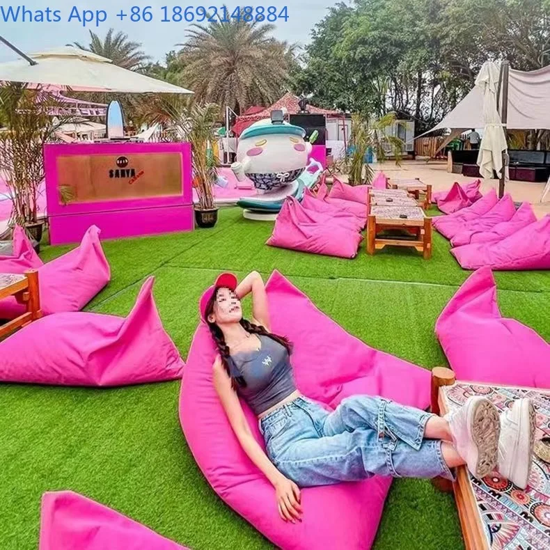 Outdoor Portable Bean Bag Lounger Waterproof Sunproof for Beach Garden Patio Sand Couch Lightweight Foldable Relaxation Chair