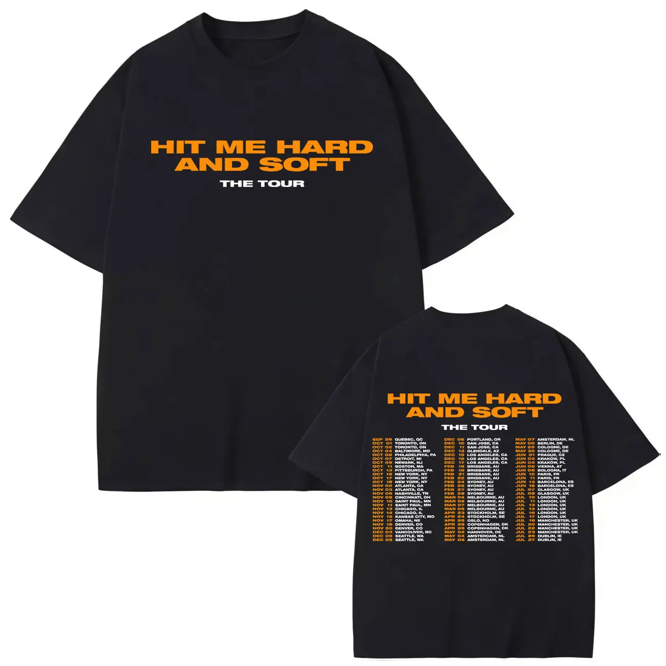 

Hot Sale Hit Me Hard and Soft Tour 2025 T Shirt Fashion Hip Hop Short Sleeve T-shirts Men Women Clothing Casual Cotton T-shirt