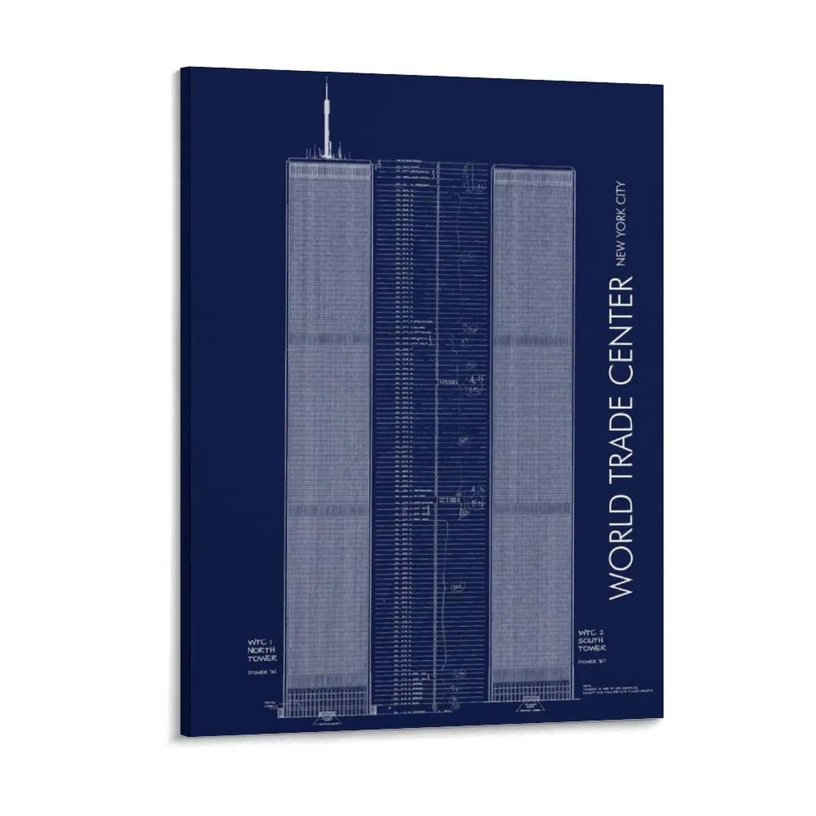 World Trade Center Tech Canvas Painting Party Home Bar Iron Bar Framed Wall Paintings