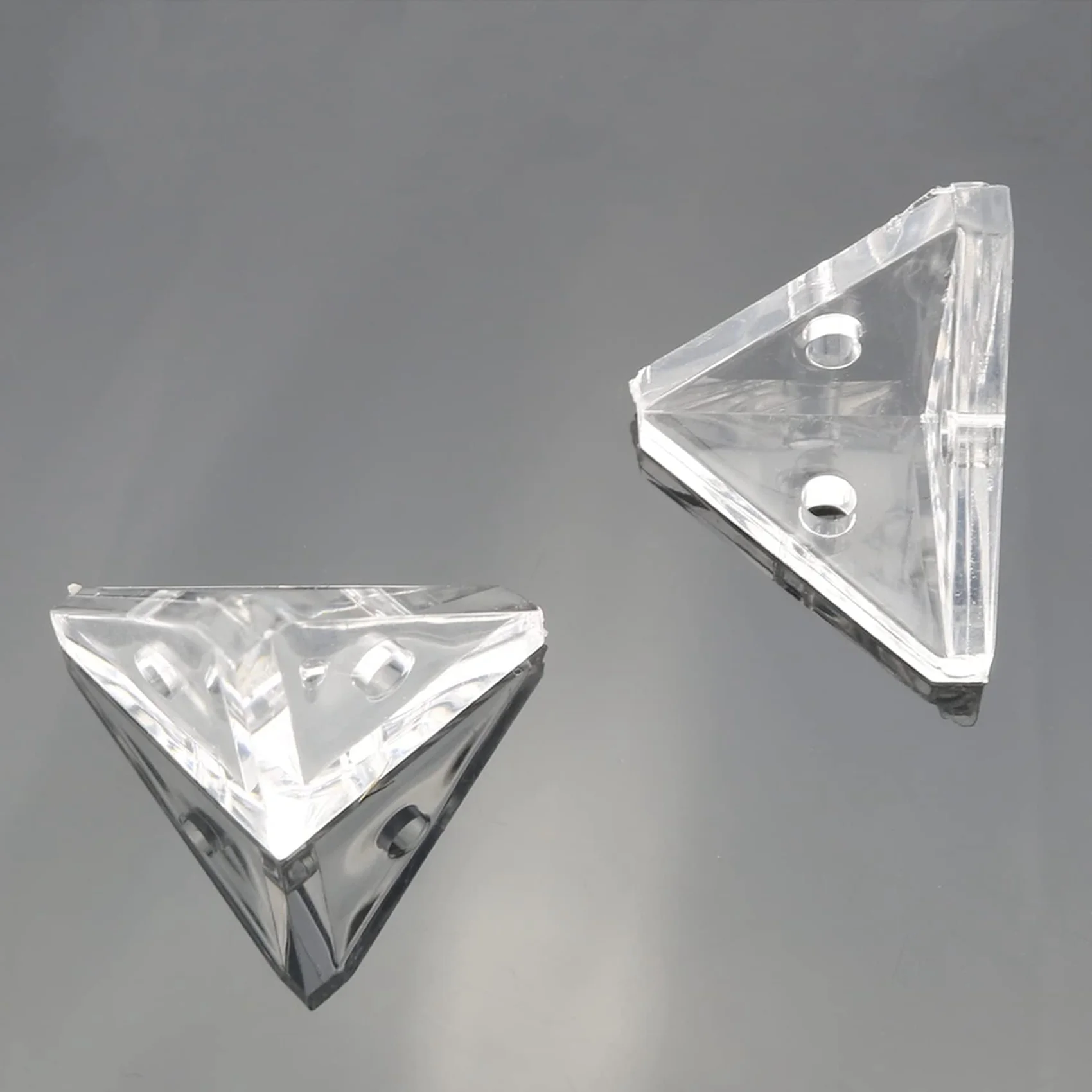 48Pcs Acrylic Corner Brackets With Semitransparent Screws Clear 3-Hole Right Angle Joint Brace Brackets-AT36