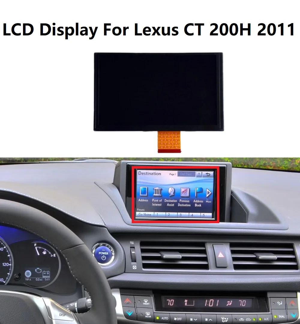 7 inch LCD Display For Lexus CT 200h CT200h 2011 Navigation Screen Replacement part
