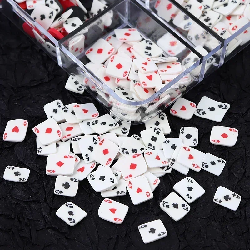 Poker resina epossidica materiale di riempimento carta da gioco argilla polimerica fiocchi di riempimento per stampo in resina ciondolo fai da te accessori per la creazione di gioielli