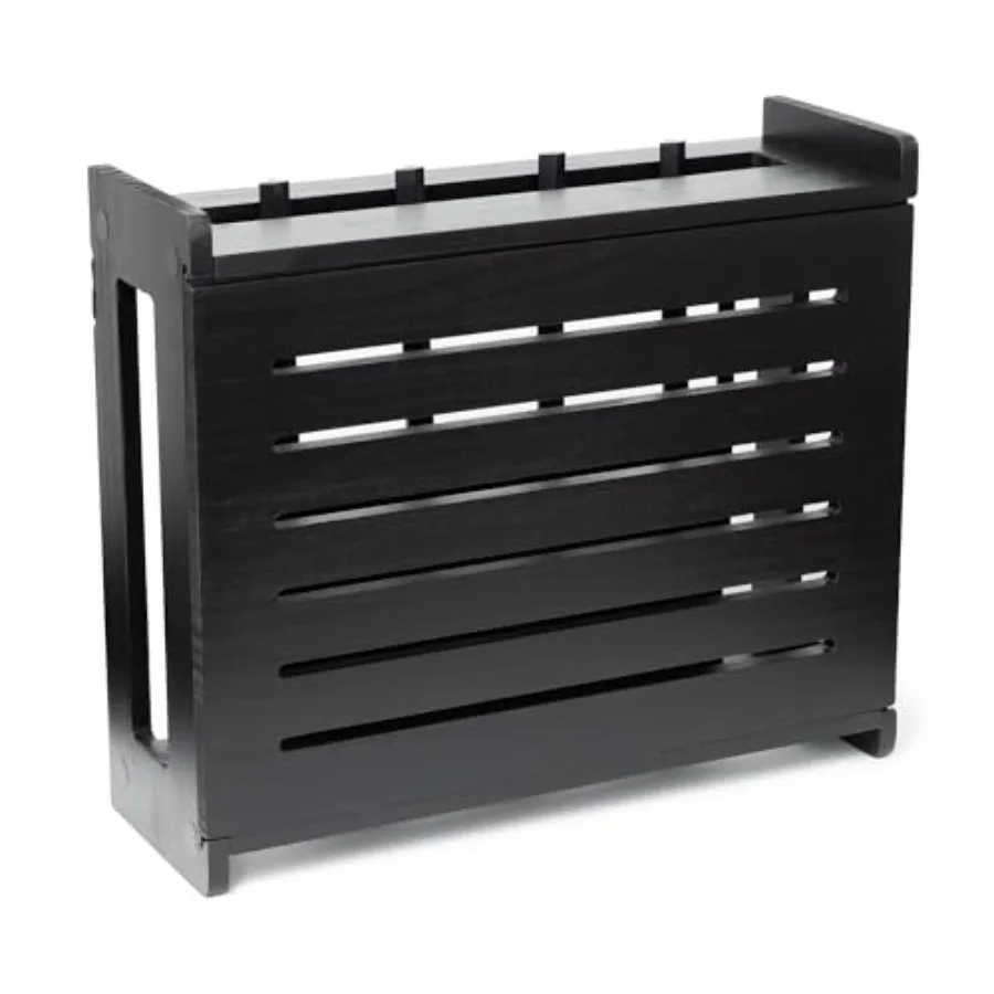 

Деревянный органайзер для Wi-Fi роутера - Стандартный настенный декоративный бокс для модема с системой организации кабелей - Цвет: ржавый