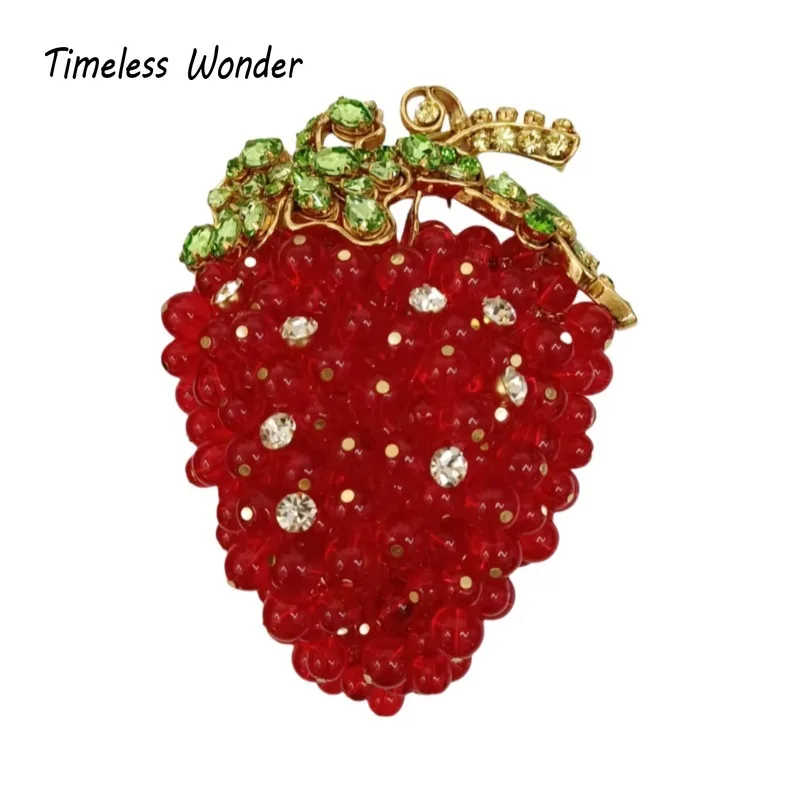

Timeless Wonder Fancy Zircon Glass Grape Brooch Pins for Women Designer Jewelry Runway Top Luxury Rare Classy Gift Mix 7523