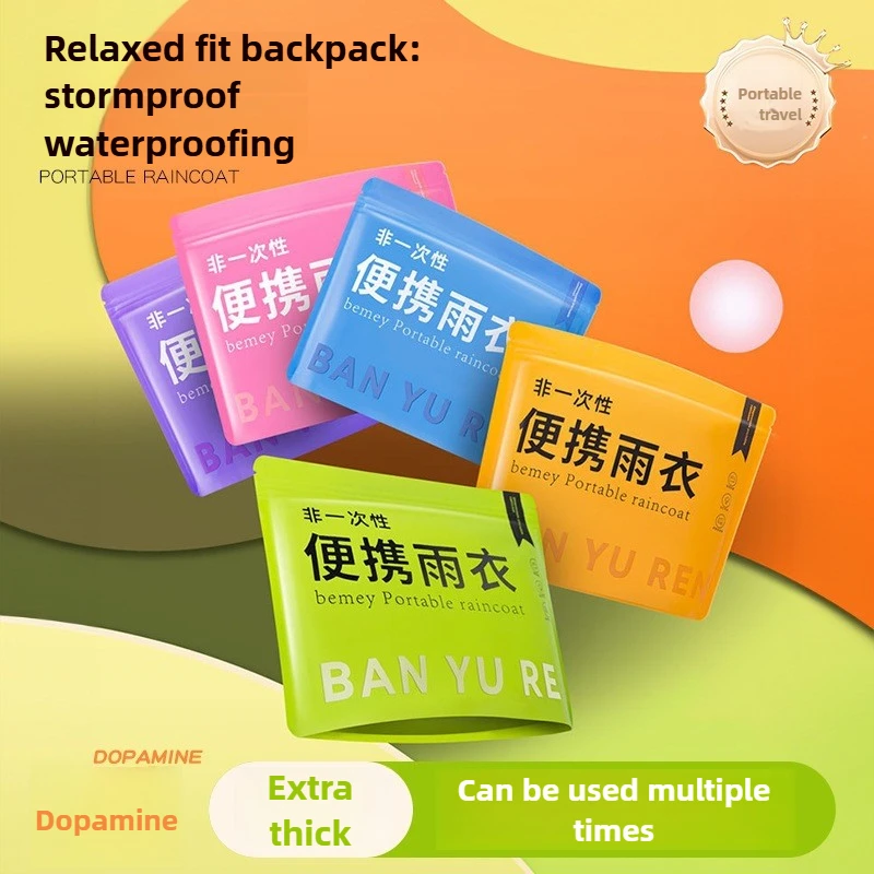 معطف واق من المطر غير القابل للتصرف، محمول للسفر، ملابس خارجية للبالغين، للجنسين، معطف مطر سميك طويل لكامل الجسم للمطر الثقيل