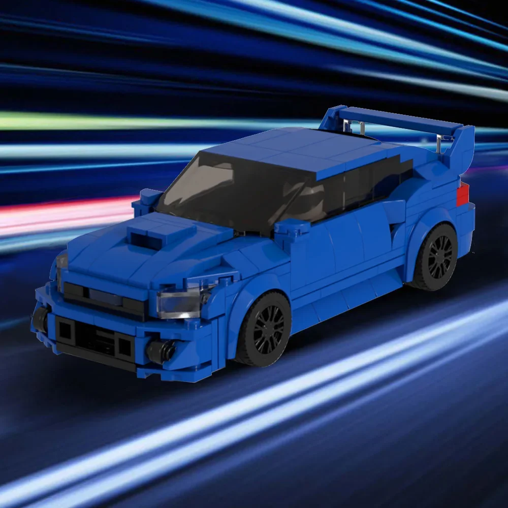 MOC Speed Series Impreza JDM Japanese Subaru sti Building Blocks 8 Grid Car Champion Racing Assembly Model Kid toy Birthday Gift