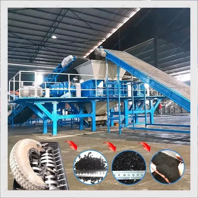 Hot SaleHoge Kwaliteit Rubber Kruimel Band Shredders Apparatuur Schroot Band Recycle Versnipperen Crusher Machine Band Versnipperen Machine