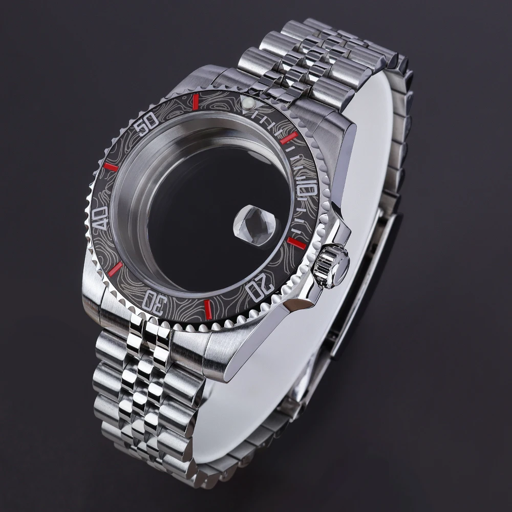 Sapphire 40mm nh34 Watch Case stainless steel watch parts for SUB GMT NH34 NH35A NH36 8215 Eta 2824 28.5mm Dial Jubilee Bracelet