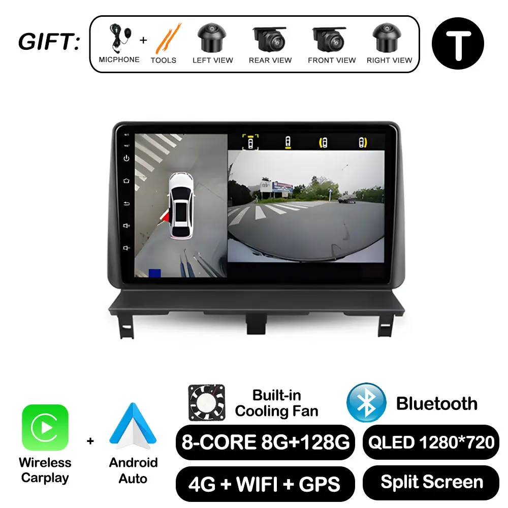 Draadloze Carplay Voor Peugeot Partner 1 2002-2008 Android Auto GPS Navi Autoradio Multimedia Speler Bluetooth WiFi DSP stereo
