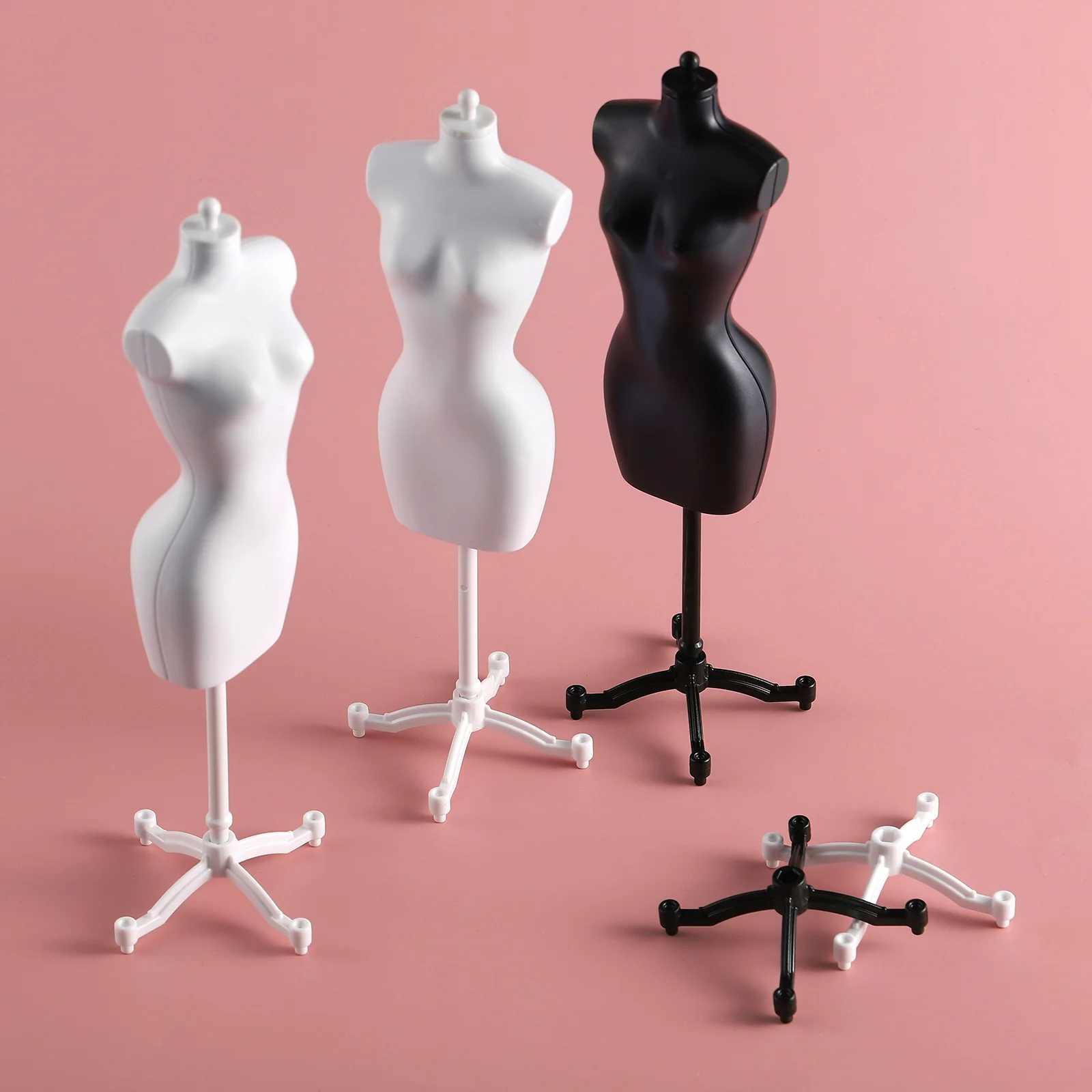 6 uds perchas de ropa modelo soporte estante de exhibición de ropa Mini maniquí miniatura mujer