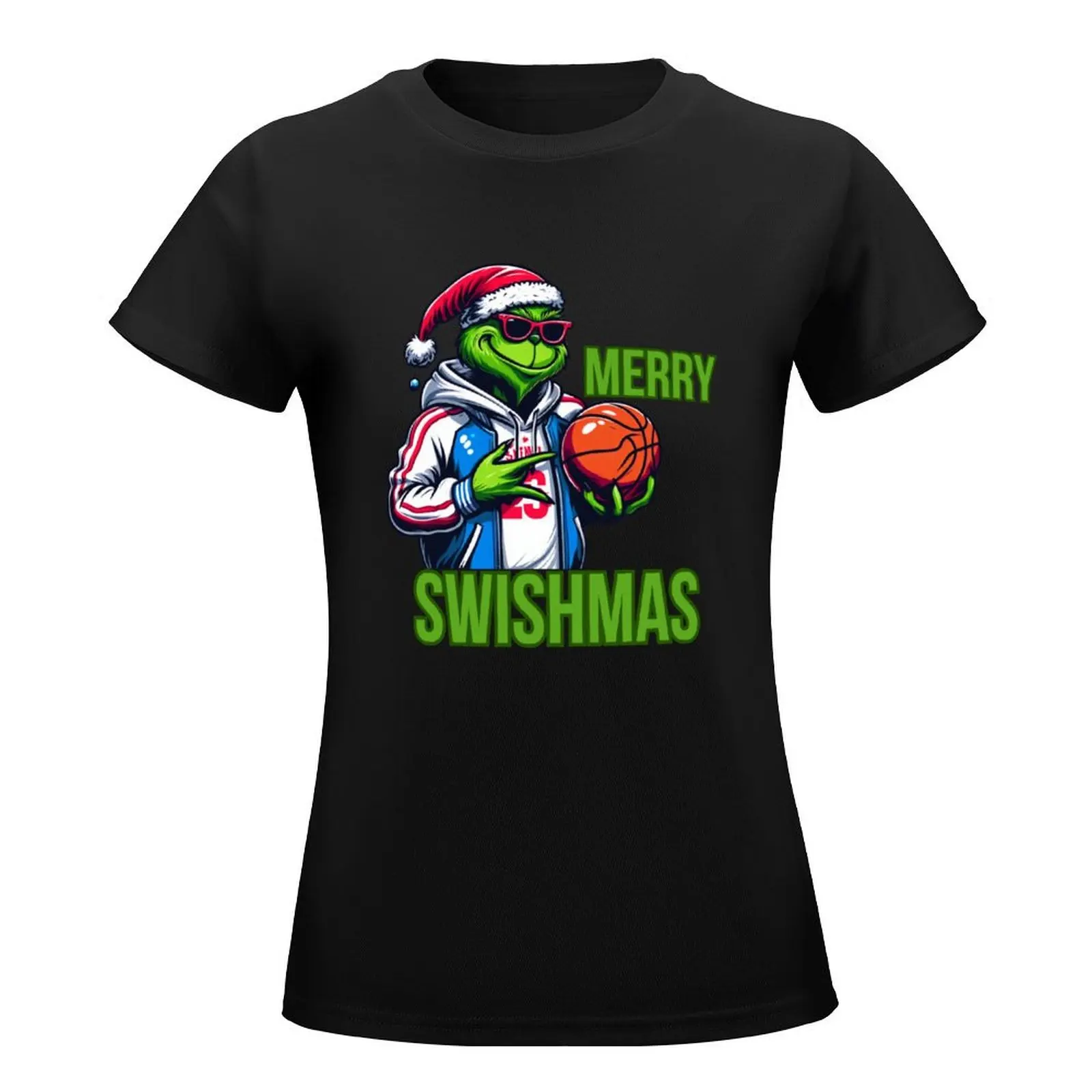 Merry Swishmas T-Shirt shirts graphic tees aesthetic clothes quick-drying t shirts for Women