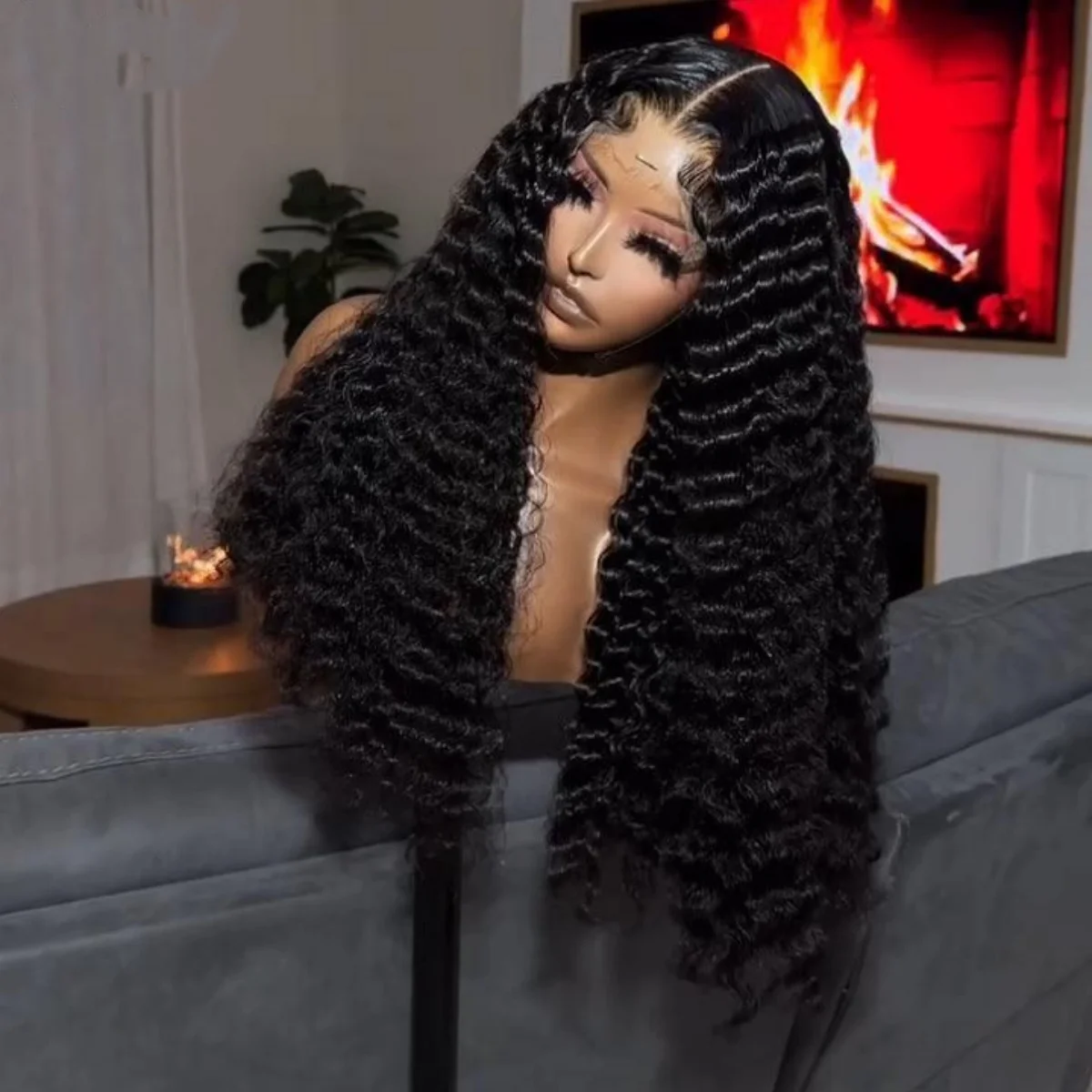 

40 42-дюймовые свободные глубокие волнистые фронтальные парики 13x4 13x6 HD Кружевные фронтальные парики для женщин Девственные свободные глубокие вьющиеся парики из человеческих волос