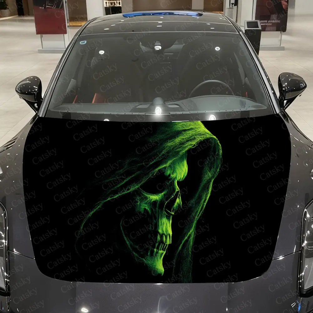 

Reaper in Green Mist PVC Car Hood Wraps, Self-Adhesive Waterproof Car Bonnet Decal Sticker, Car Decoration Protection Stickers f