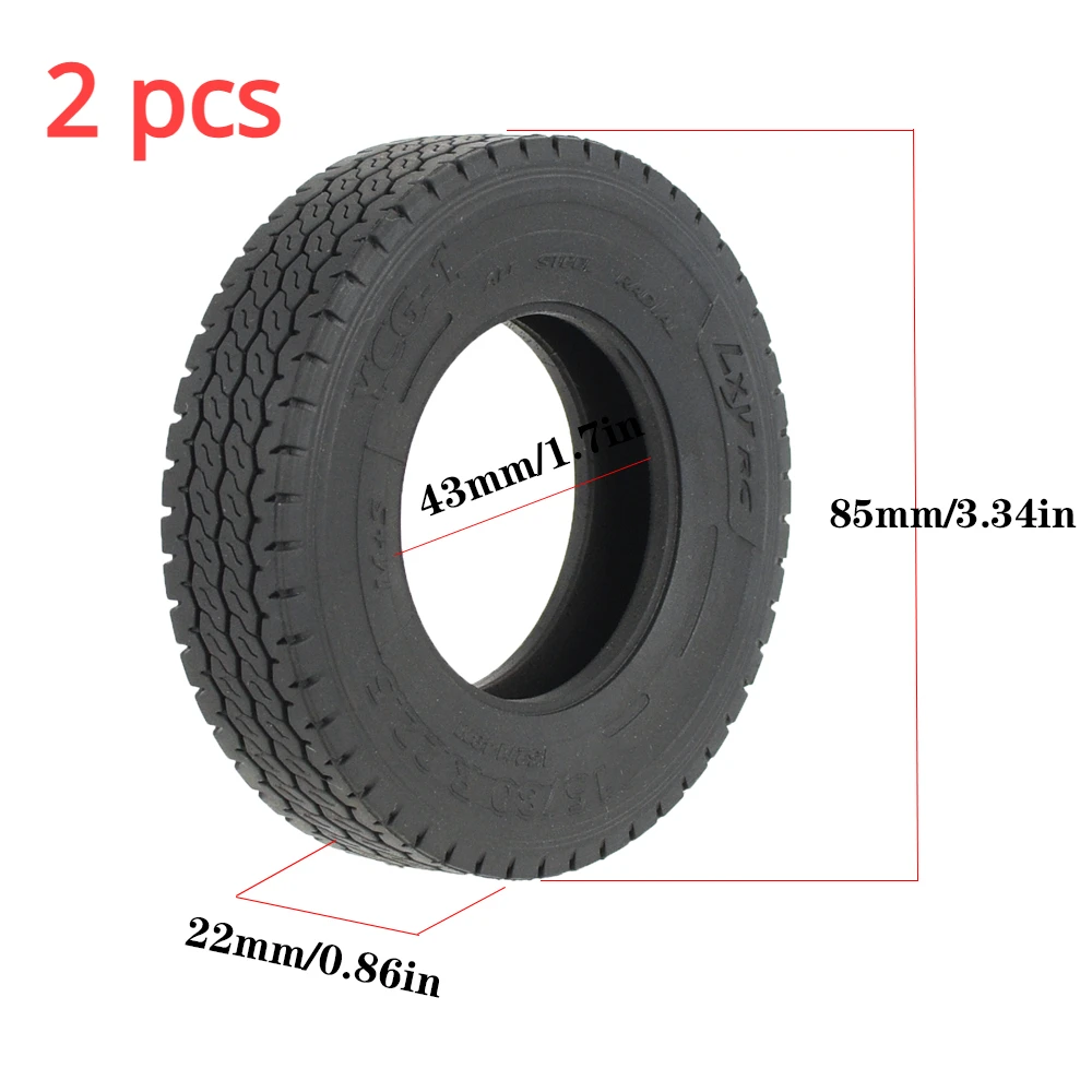 2 Stuks Rubberen Banden voor 1/14 Tamiya RC Truck Auto Voor Scania 770S Voor Volvo FH16 Voor Man