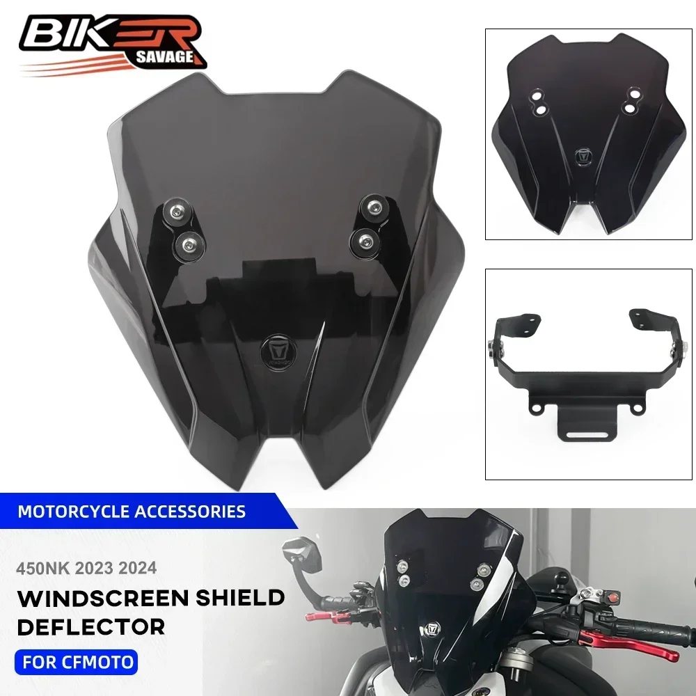 

For CFMOTO 450NK Windscreen Windshield 450 NK 2023 2024 Motor Deflector Wind Shield Screen Protector Parts with Mounting Bracket