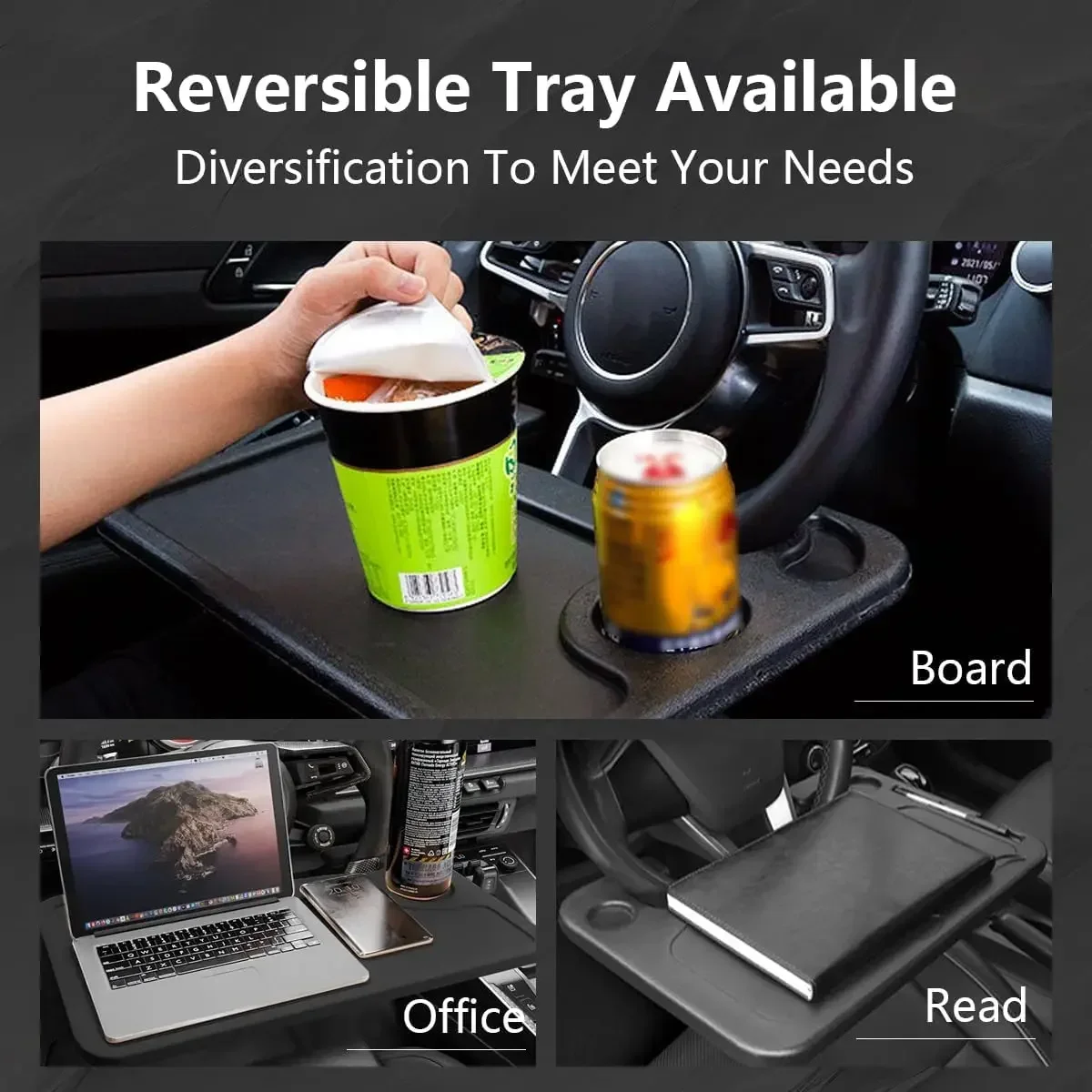 Car Laptop Table Stand Multi-function Car Dinner Plate Writing Desk Car Steering Wheel Dining Table Food Coffee Drink Tray Board