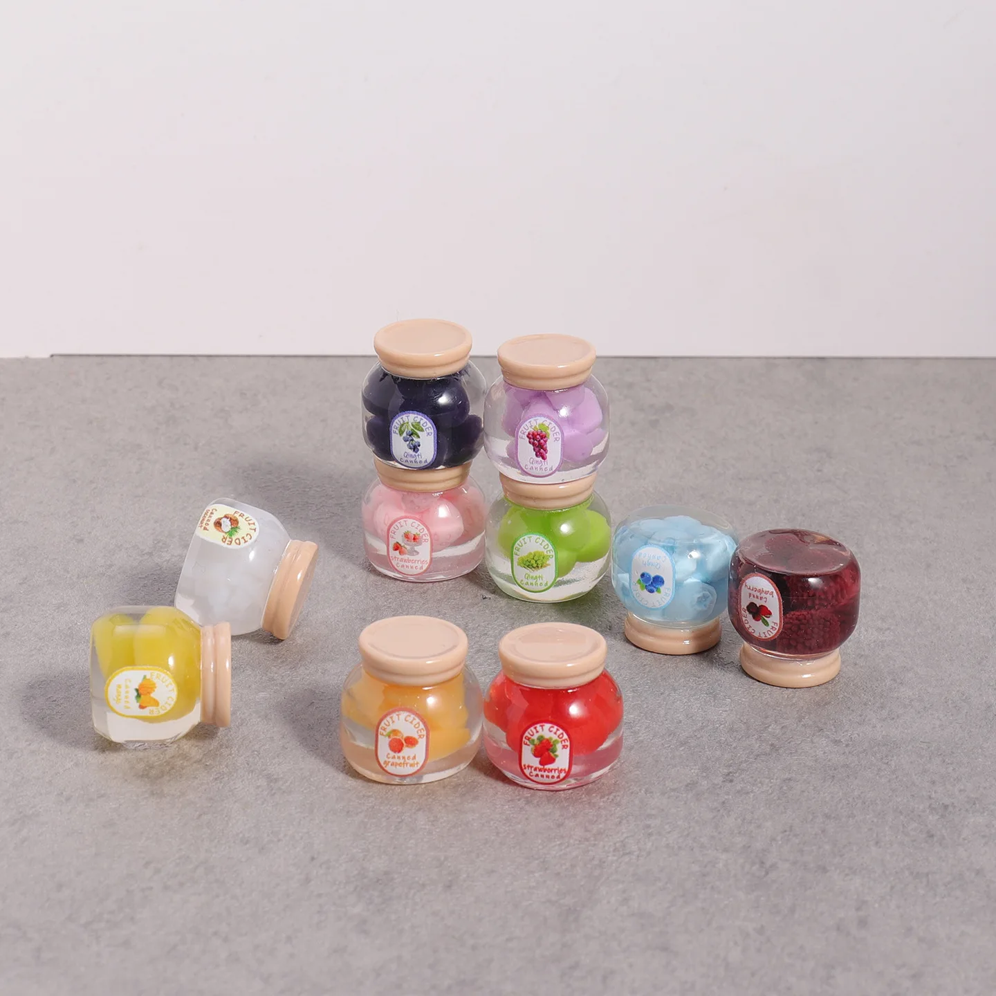 Mini Fruit Canned Food Model Canned Fruit Convenience Store Scene Miniature Realistic Dollhouse Desktop Decoration Home Decor