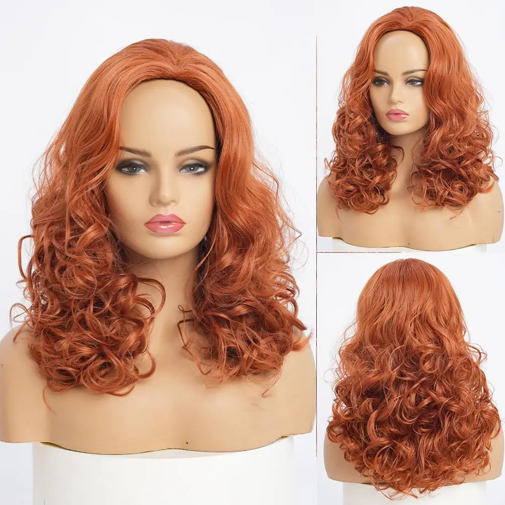 16inch fashionable gold bracelet free synthetic wig, suitable for women to wear at Halloween, music festivals,and themed parties