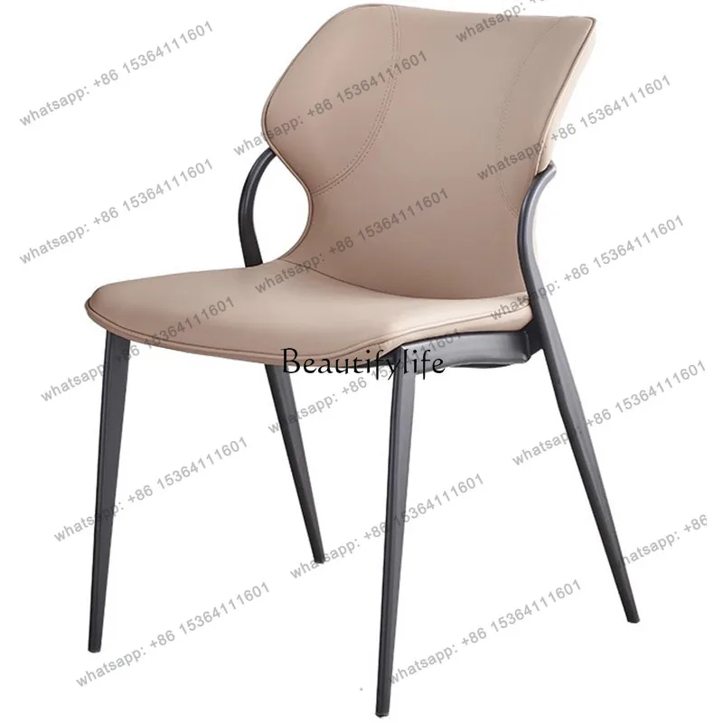 56Dining chair household complete backrest soft bag can be customized color rock slab dining chair