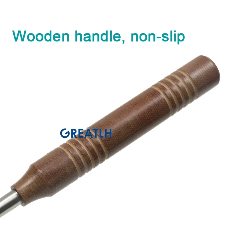 Strumento ortopedico con manico in legno Curette ossea in acciaio inossidabile