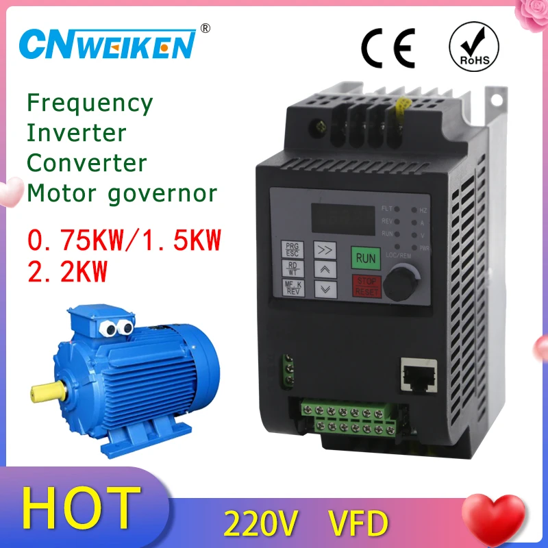 Imagem -03 - Conversor de Acionamento de Freqüência Variável para Controle de Velocidade do Motor Vfd 220v 380v Saída Phase 5.5kw 7.5kw 220v Monofásico