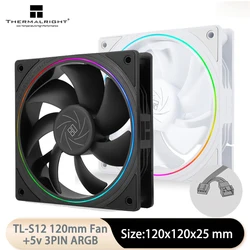 Thermalright TL-S12-W 5V 3PIN ARGB Aperture PC Case Fan Temperature Control Water-Cooling Radiator Replace Fan