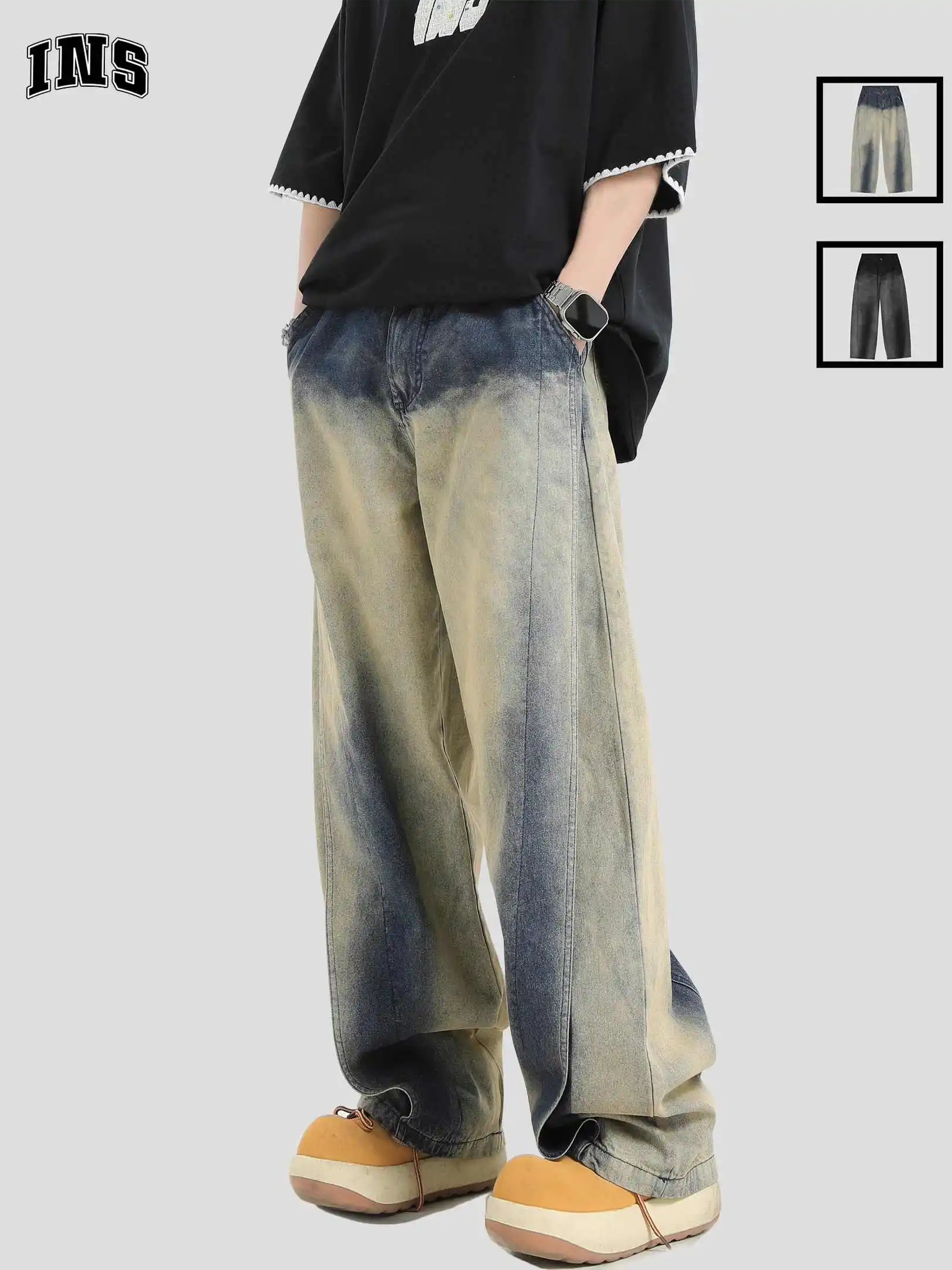 

Women Blue Y2k Baggy Jeans Harajuku Vintage Boyfriend Denim Trouser Japanese 2000s Style Bent Knife Jeans Pants Oversize Clothes