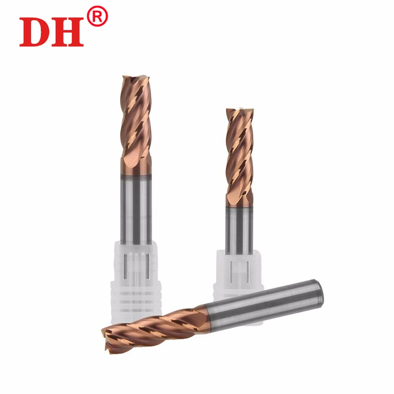 HRC55 4Flute alloy stand Milling Cutter Tungsten Steel Carbide Coating Flat End Mill For CNC Mechanical Machining Endmills Tools