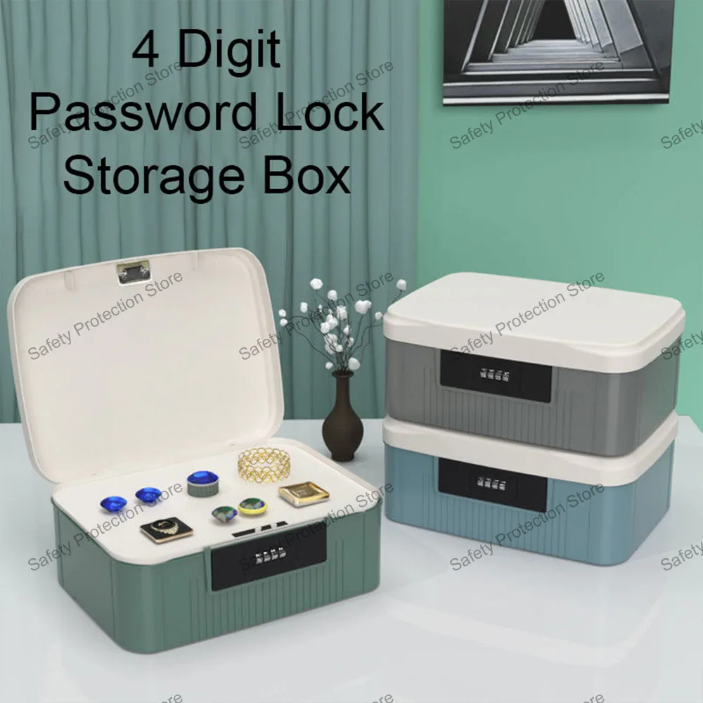 quatro digitos password lock safe box joias privacidade seguranca storage box portatil medicina passaporte household organizer case 01