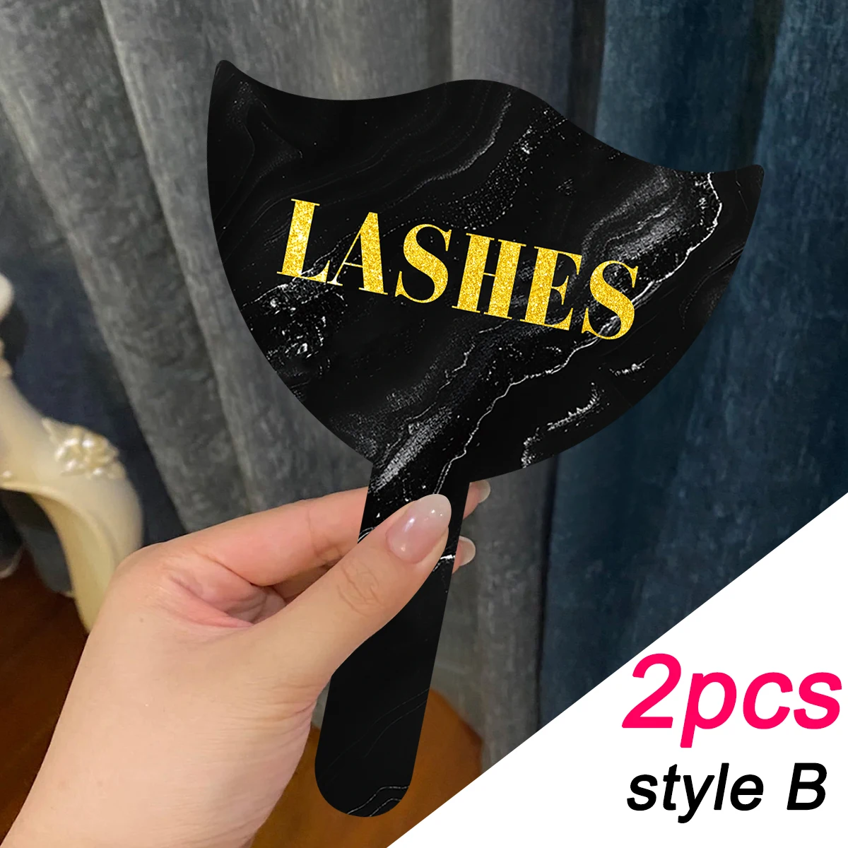 2er-Set Wimperntechniker-Foto-Requisiten: Weiche PVC-Handkarten für Wimpern-Social-Media, Wimpern-Salon und Wimpernverlängerungs-Präsentationswerkzeuge
