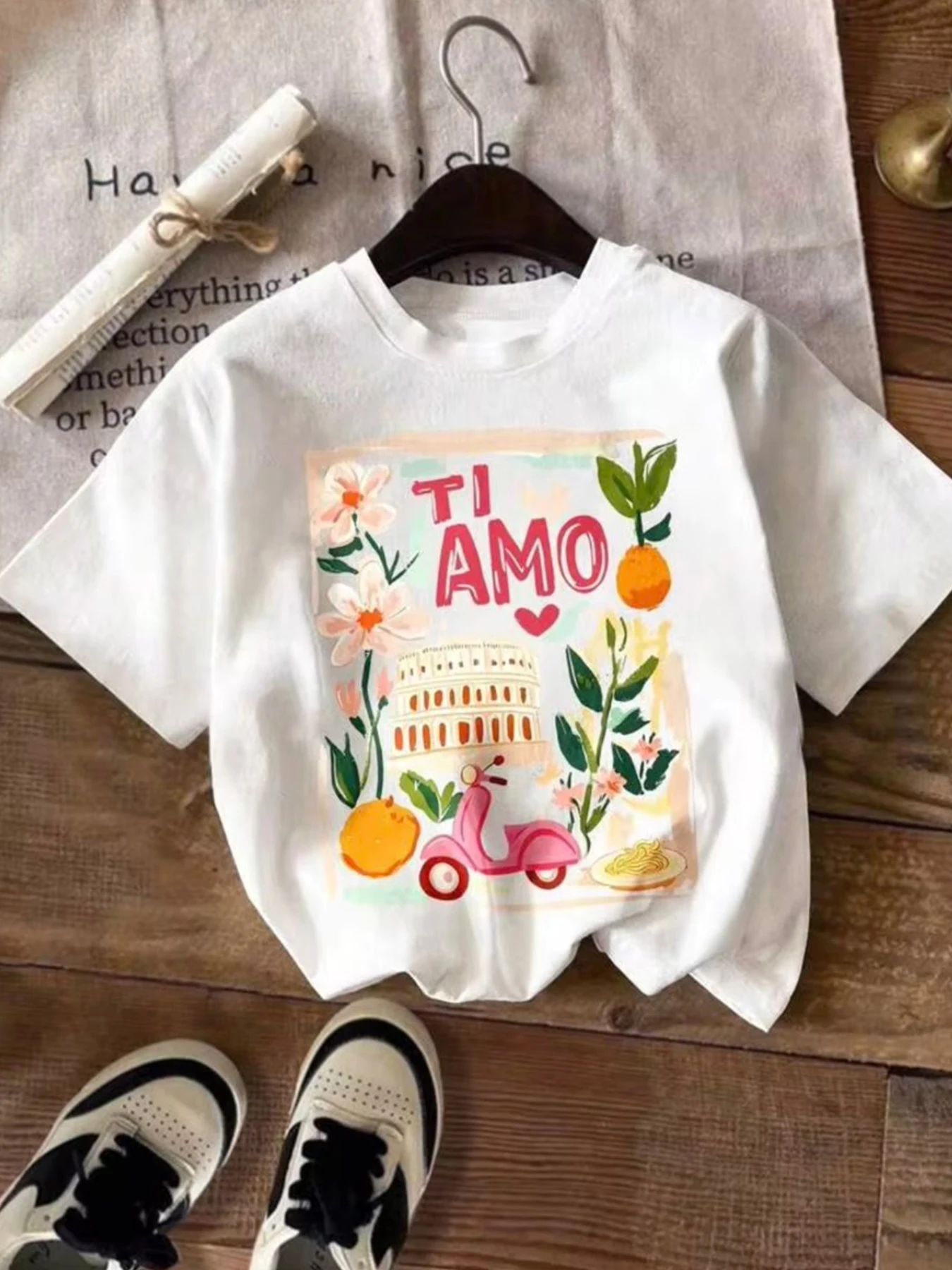【SYJ080319】Summer women's T-shirt cartoon electric car print T-shirt short-sleeved women's casual top street fashion