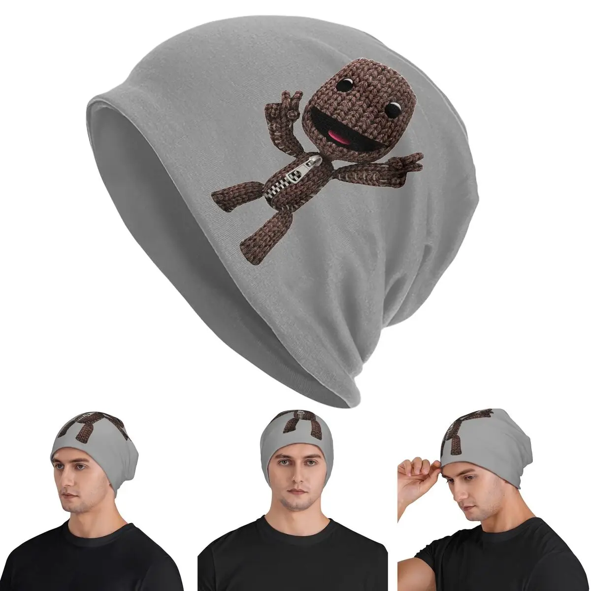 

LBP Sackboy Skullies Beanies Hats Warm Autumn Winter Outdoor Cap Knitted Bonnet Caps for Unisex Adult