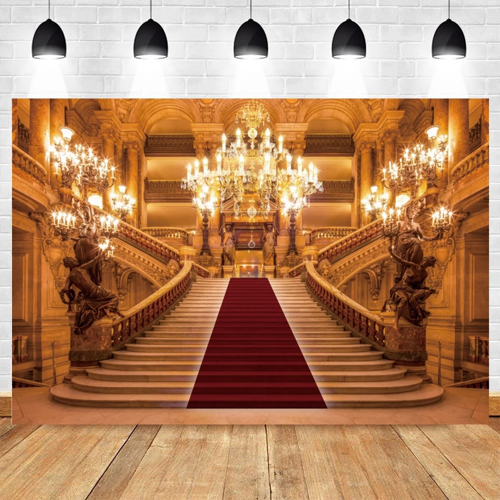 Luxurious Palace Backdrop for Photography Retro Castle Interior Wall Wedding Birthday Party Kids Adult Portrait Photo Background