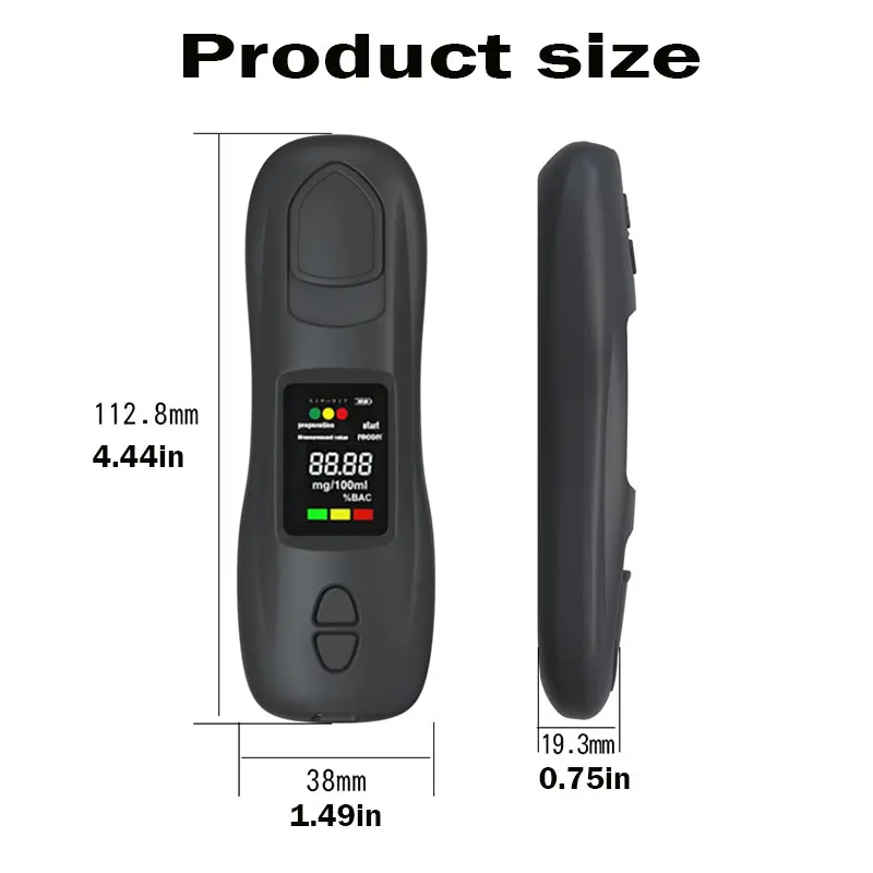 New Professional Digital Breathalyzer Alcohol Tester Rechargeable Breath Tester Gas Alcohol Detector for Personal & Professional