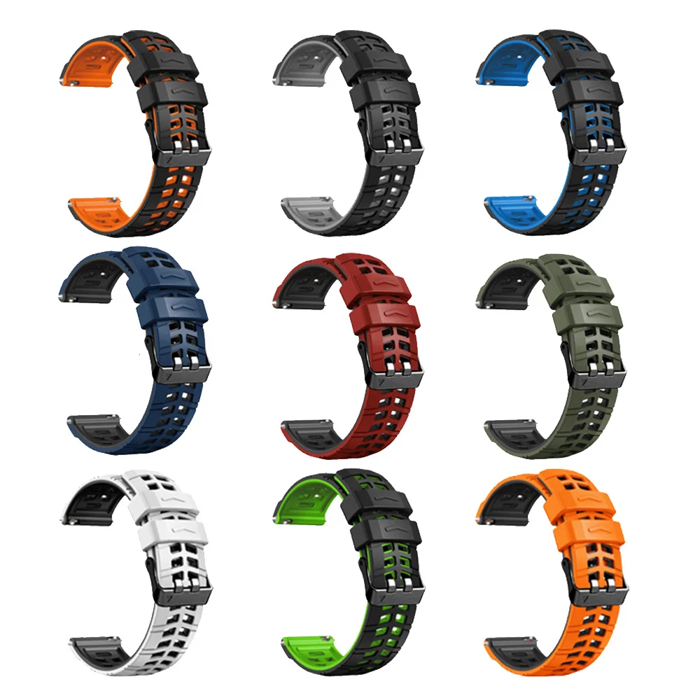 สายซิลิโคนดีไซน์สองแถว22มม. สำหรับ Huawei Watch GT2/3 46มม. สายนาฬิกา4สายสำหรับ Huawei Watch 3 4 Pro sportband อุปกรณ์เสริม