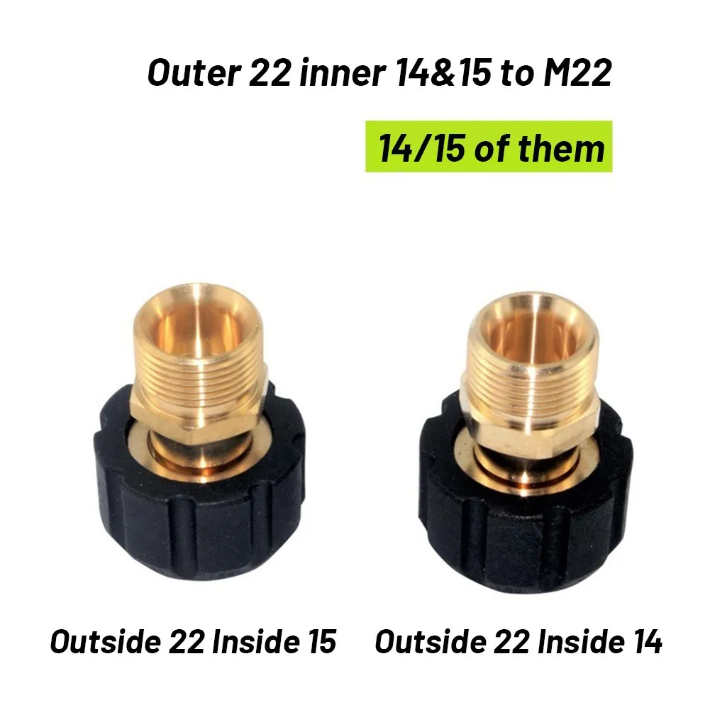 Adapter Outer 22 Inner 14/15mm To M22 Inner 14/15 High Pressure Cleaner Outer 22 Inner 14mm Transfer Rod 14/15