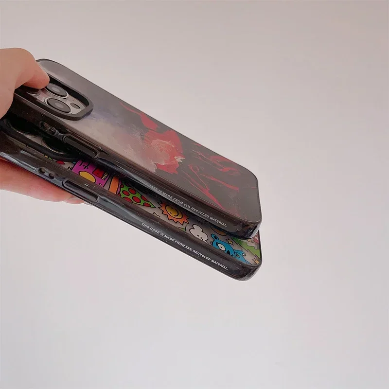 2.5 Acrylic Volcano Pattern iPhone 12 13 14 15 Pro Max Protective Case