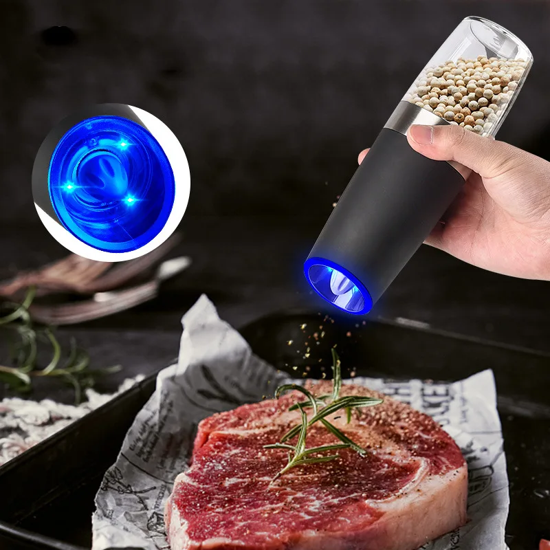 Electric Pepper Grinder Stainless Steel Automatic Gravity Shaker Salt Pepper Grinder Spice Mills Grinding Tools Kitchen Gadgets