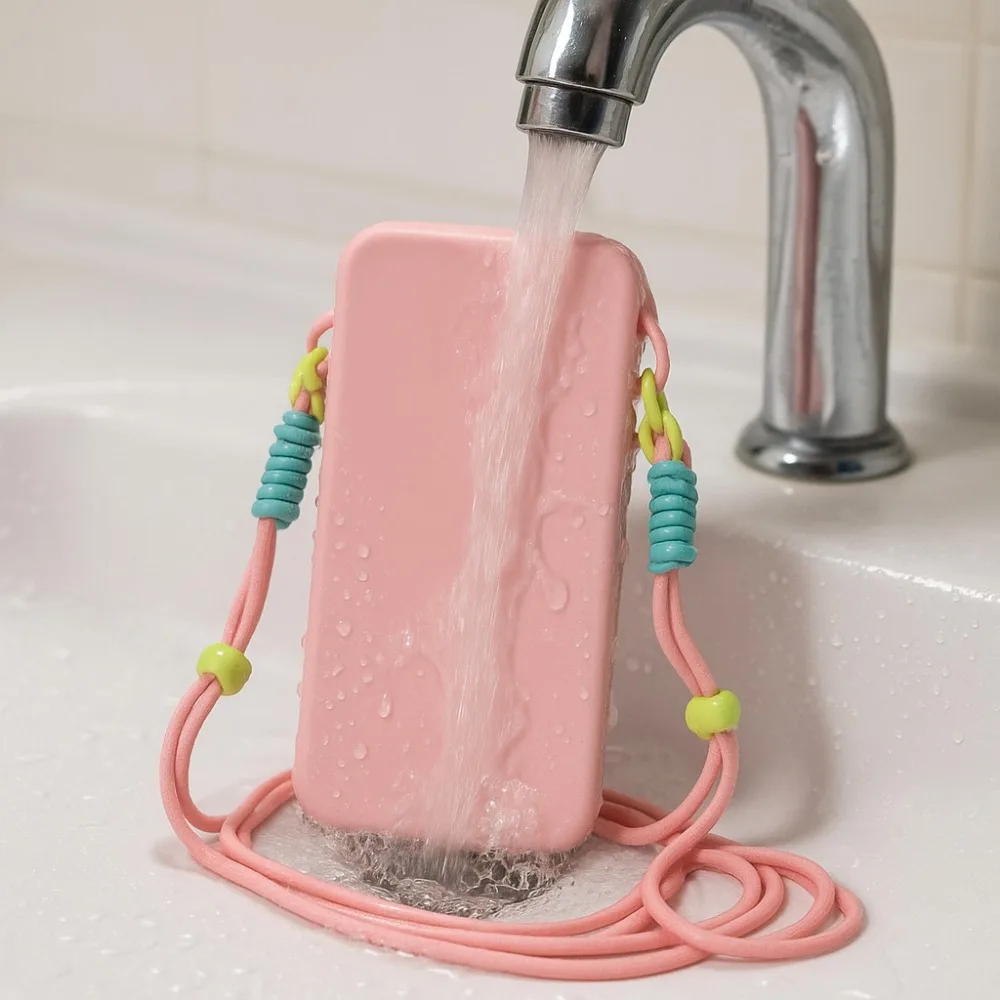 Neue Silikon-Handytasche Wasserdicht Große Kapazität Hängende Hals-Handytasche Multifunktionale Handy-Umhängetasche – Detail 2