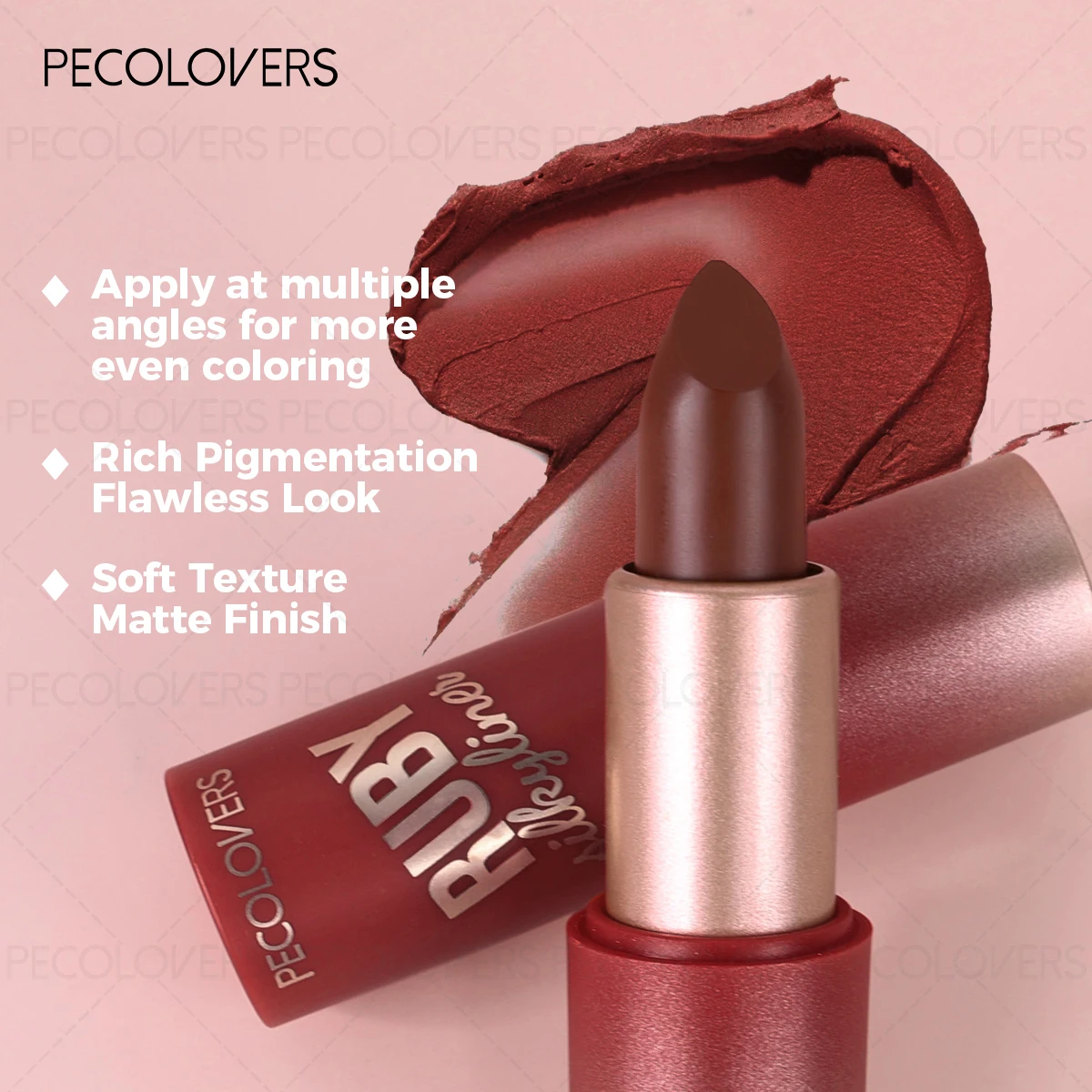 1 lápiz labial de terciopelo esmerilado, rico en color, fino y antiadherente, oculta las líneas de los labios, fácil de quitar el maquillaje, perfecto para un uso diario