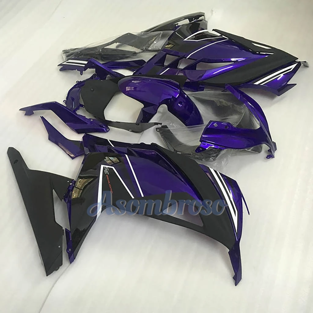 Sportbike Aftermarket Fairing kit for Ninja300 2013 2014 2015 2016 2017 EX300 13-17 Purple Black Body Rebuild
