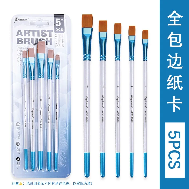 مجموعة فرش نايلون مطلية بالأشعة فوق البنفسجية محكمة الغلق بالكامل بمقبض خشبي - أدوات احترافية لتطبيق اللوحة والصباغ للفنانين #6