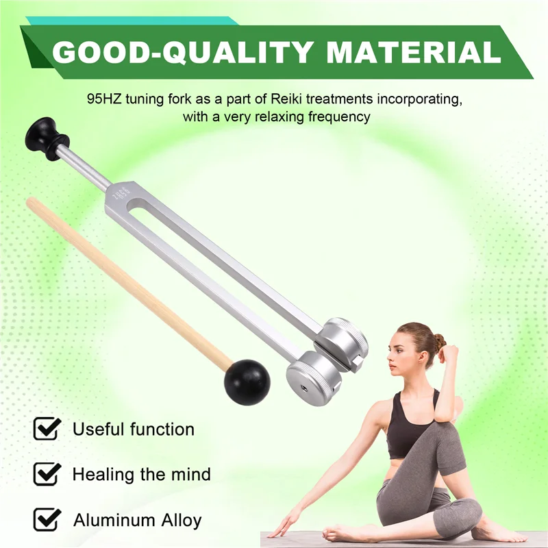 X11A 95 Hz Tuning Fork Set With Hammer And Silicone Base For Sound Healing, Therapy, And Yoga Sessions